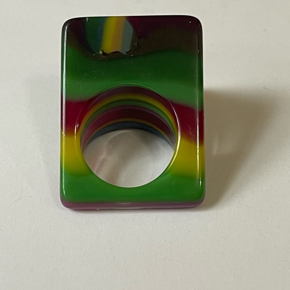 Carlos Sobral day stripe pop art ring, size 9, NEW - Picture 2 of 7